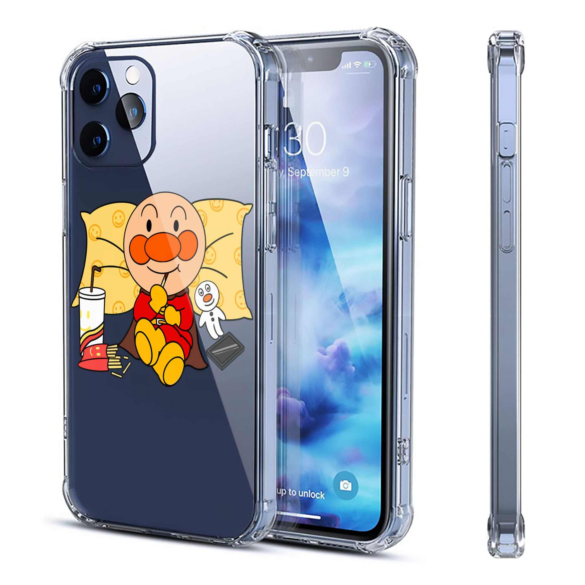 （画像用） アンパンマン Anpanman 【iPhone 12シリーズ対応】透明スマホケース（クリアソフトケース）